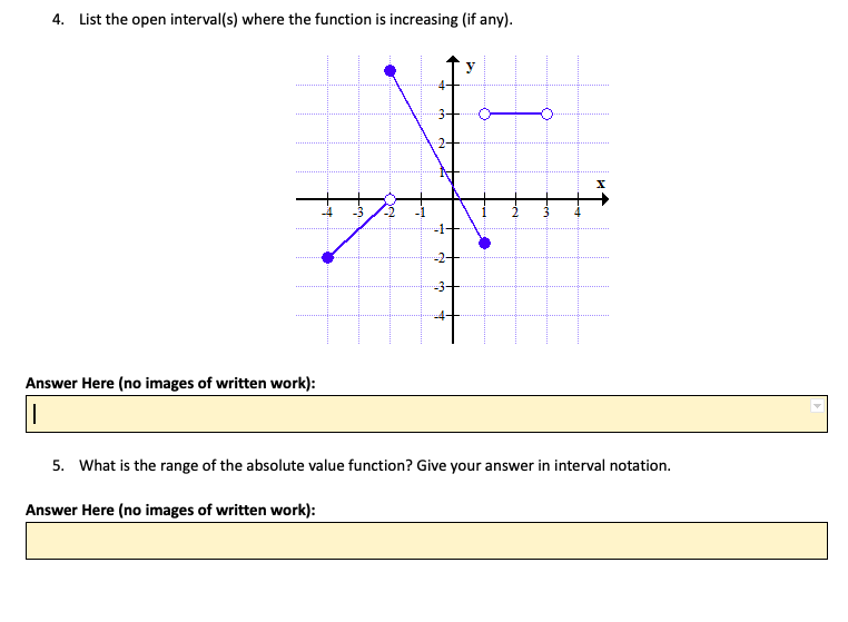 Open Intervall Math Solved 4. List the open interval(s) where the function is | Chegg.com