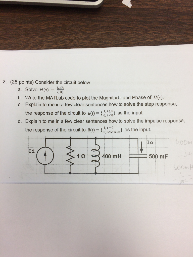 Solved 2. (25 points) Consider the circuit below a. Solve | Chegg.com