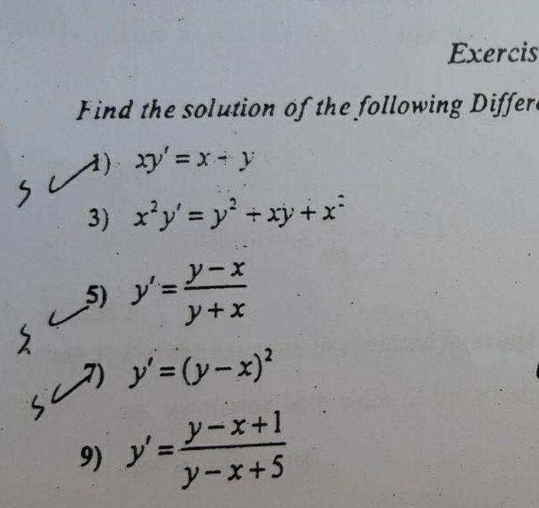 Solved Exercis Find The Solution Of The Following Differ 2 ) | Chegg.com