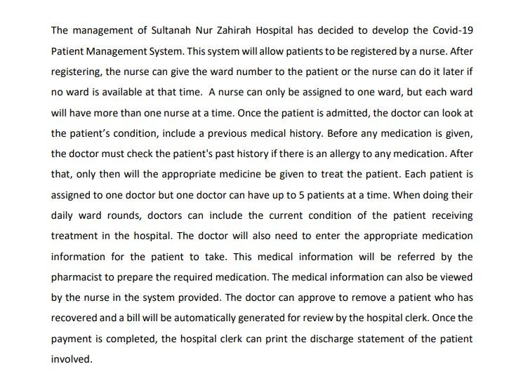 Solved The management of Sultanah Nur Zahirah Hospital has  Chegg.com