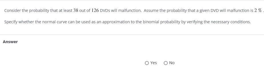 Solved Consider the probability that at least 38 out of 126 | Chegg.com