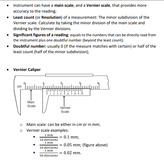 Solved • Instrument can have a main scale, and a Vernier