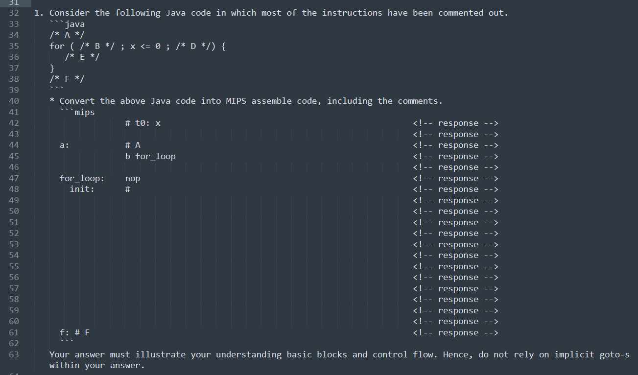 Solved Consider the following Java code in which most of | Chegg.com