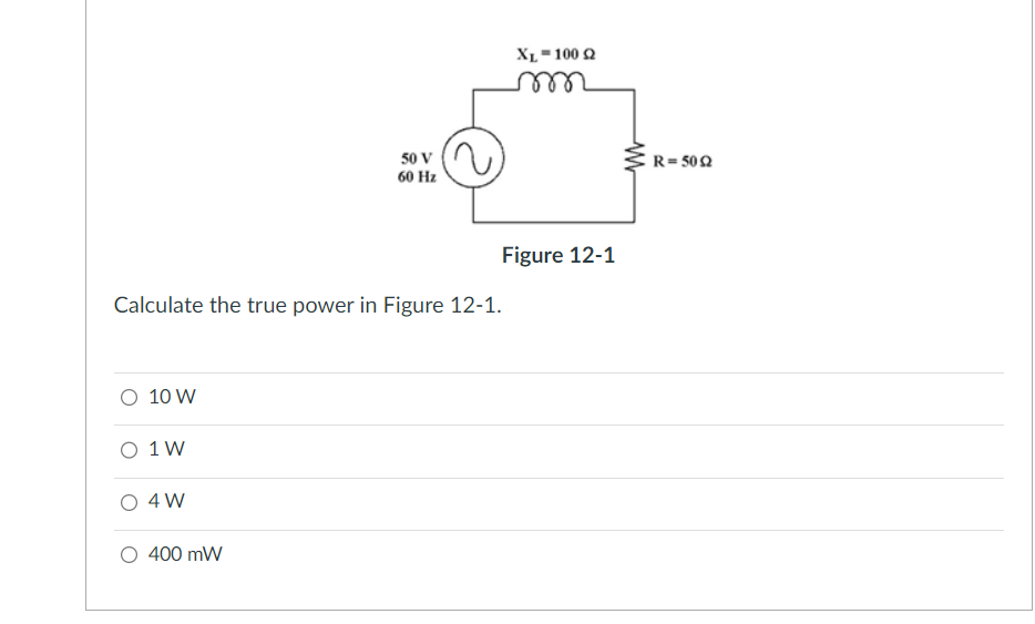 Solved rigure 1∠−1 Calculate the true power in Figure 12-1. | Chegg.com