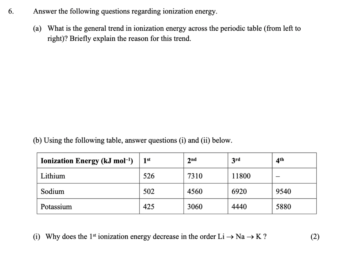 Solved 6. Answer the following questions regarding | Chegg.com