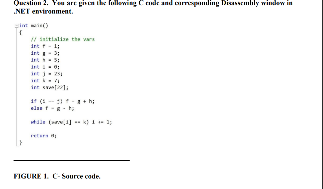 Solved Question 2. You Are Given The Following C Code And | Chegg.com