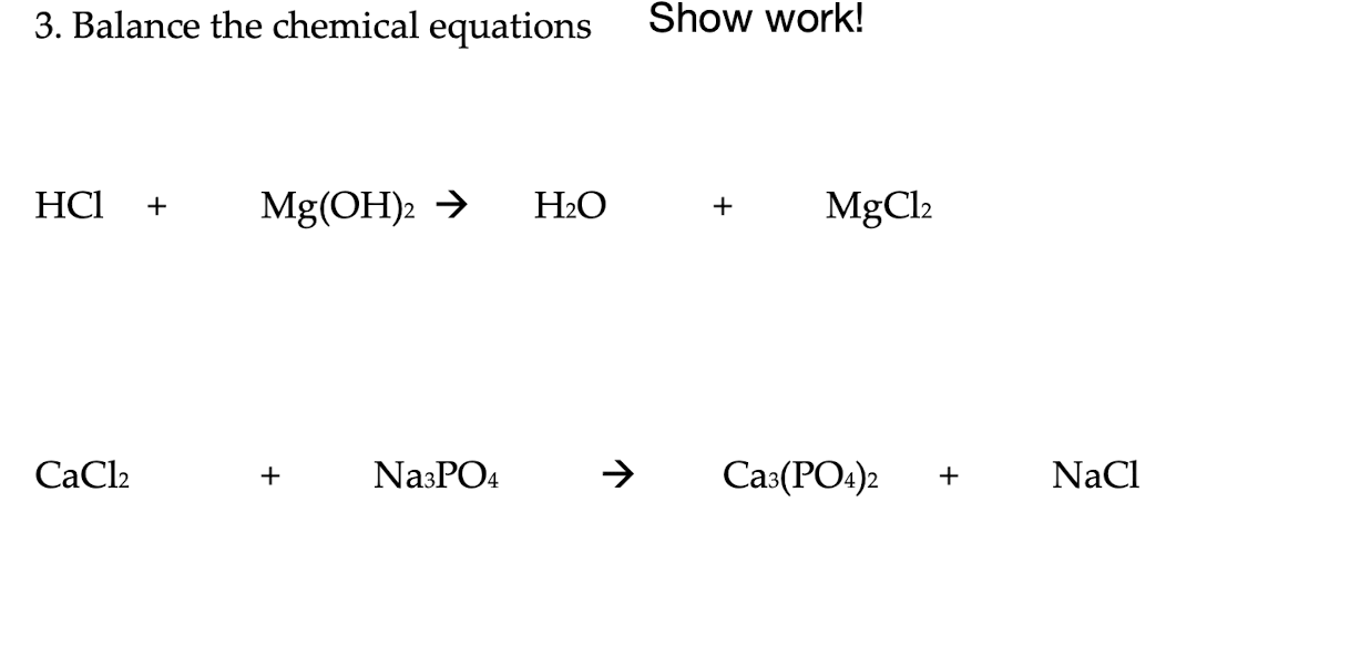 Solved HCl+Mg(OH)2→H2O+MgCl2 | Chegg.com