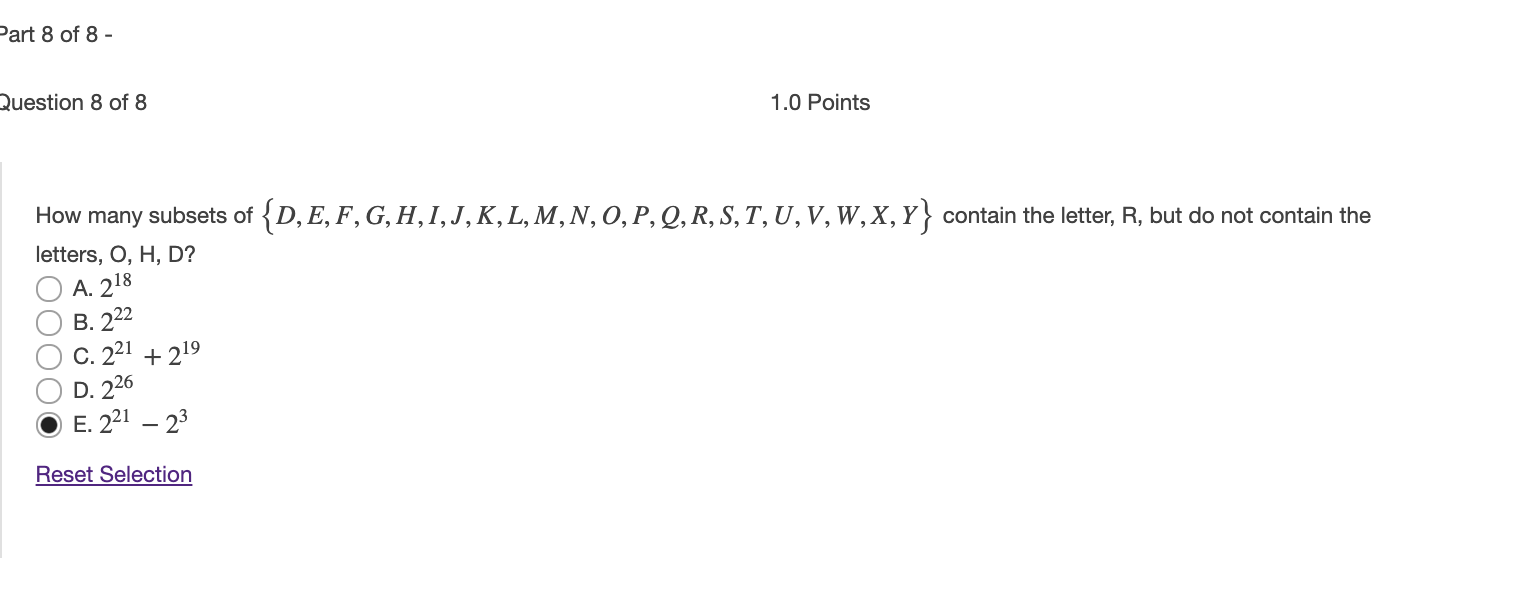 Solved Part 8 Of 8 Question 8 Of 8 1 0 Points How Many Chegg Com