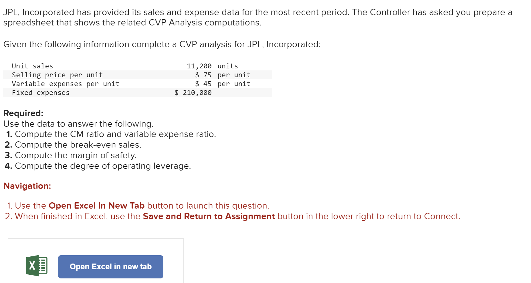 Solved JPL, Incorporated has provided its sales and expense