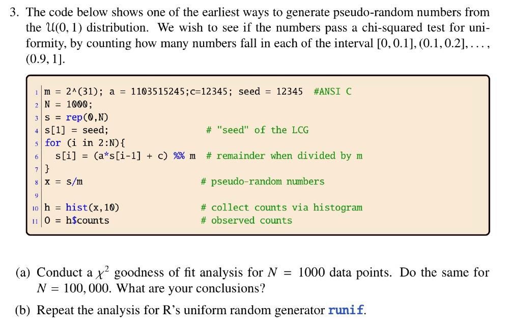 M 2 31 A 1103515245 C 12345 Seed 12345 Ansi Chegg Com