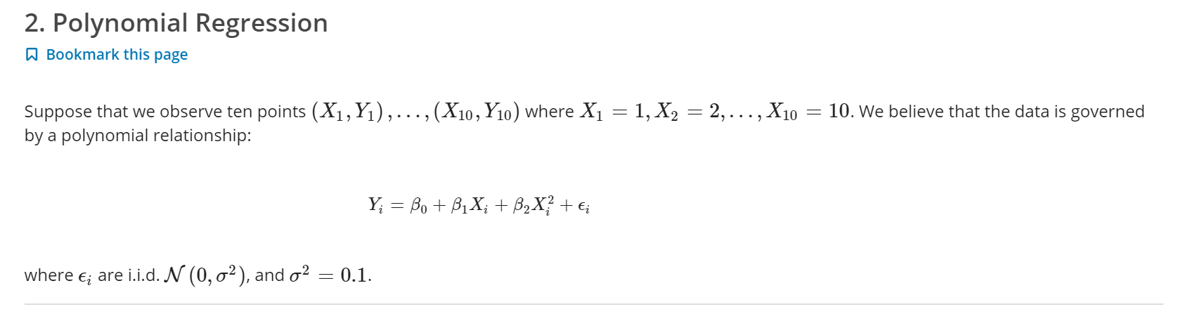 Solved 2. Polynomial Regression Bookmark This Page Suppose | Chegg.com