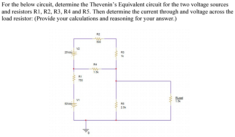 Solved For the below circuit, determine the Thevenin's | Chegg.com