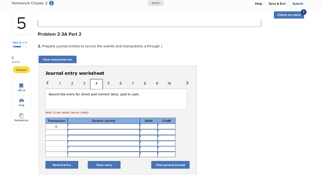 Solved Homework Chapter 2 6 Savcd Help Save & Exit Submit | Chegg.com