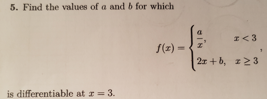 Solved 5. Find The Values Of A And B For Which O 18 3