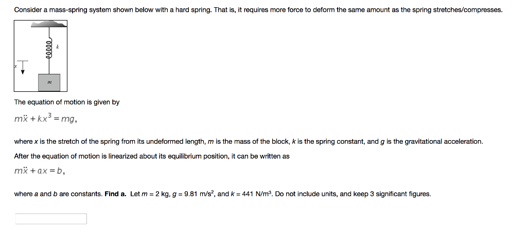 Solved Consider A Mass-spring System Shown Below With A Hard 