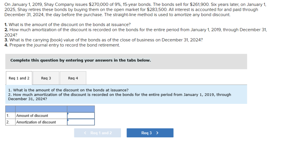 Solved On January 1, 2019, Shay Company issues $270,000 of