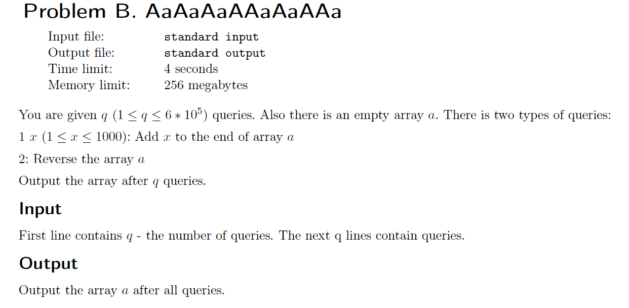 Solved Problem B. AaAaAaAAaAaAAa Input file: standard input | Chegg.com