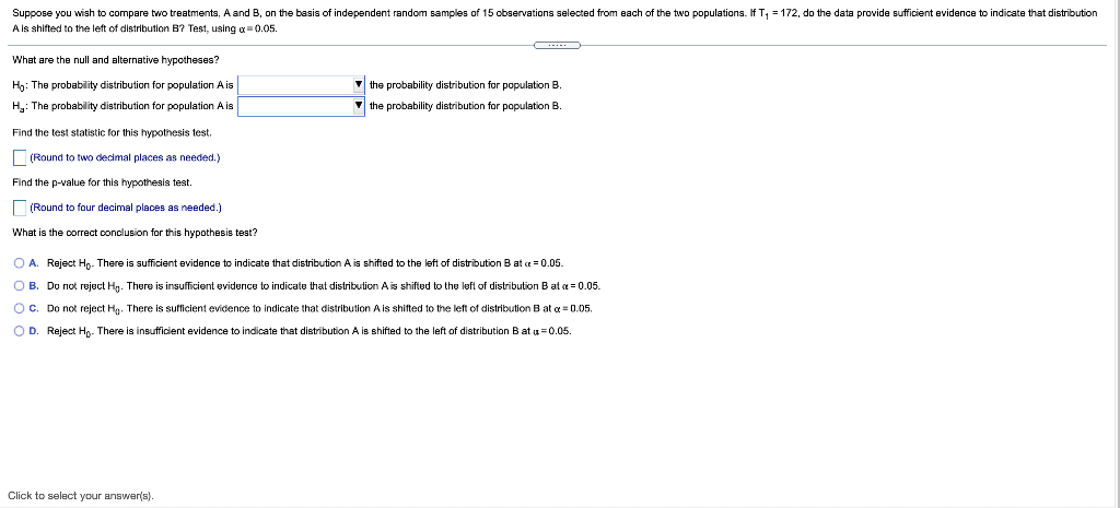 Solved Suppose You Wish To Compare Two Treatments, A And B, | Chegg.com