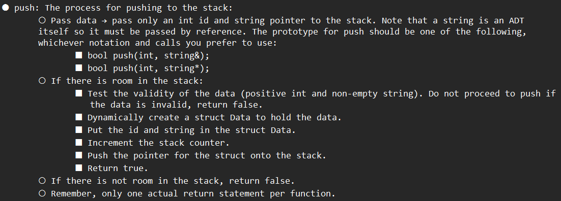 Solved C++ Help writing a push and pop function (passing | Chegg.com