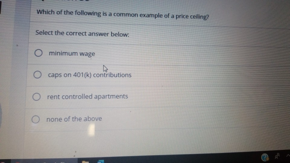 Which of the following is a common example of a price
