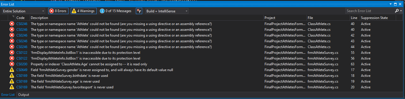 Solved I am working on a visual studio final project that is | Chegg.com