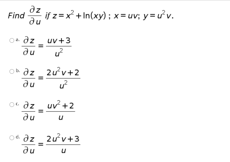 Solved Dz Find If Z H2 In Xy H Uv U Uv Di A Dz Chegg Com