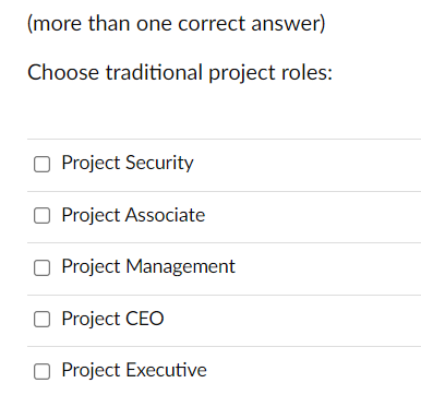 Solved (more than one correct answer) Choose traditional | Chegg.com