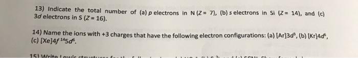 Solved te the total number of (a) p electrons in N (Z- 7), | Chegg.com