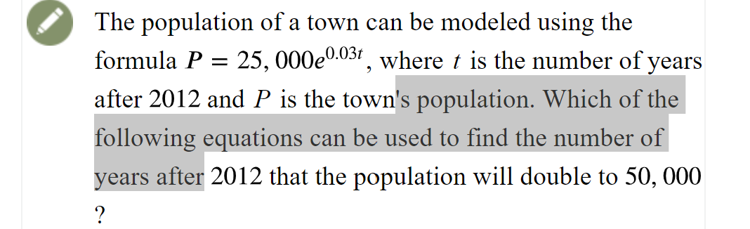 Solved The Population Of A Town Can Be Modeled Using The | Chegg.com