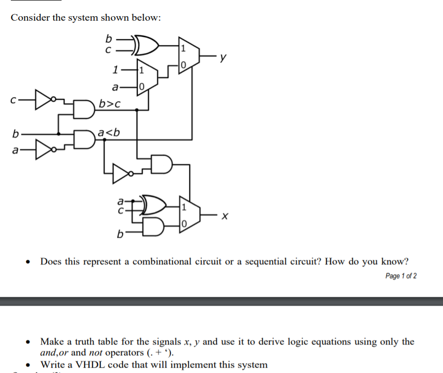 Solved Consider The System Shown Below: DU B с 1 — у 1 1 A 0 | Chegg.com