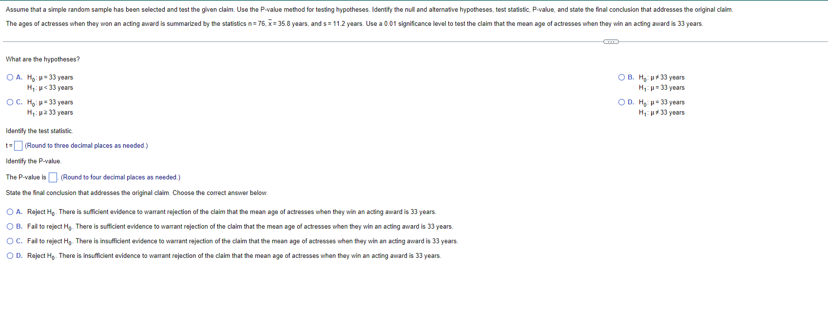 Solved Assume that a simple random sample has been selected | Chegg.com