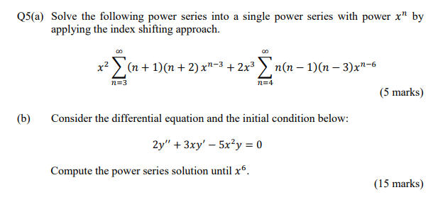 Solved Q5(a) Solve the following power series into a single | Chegg.com