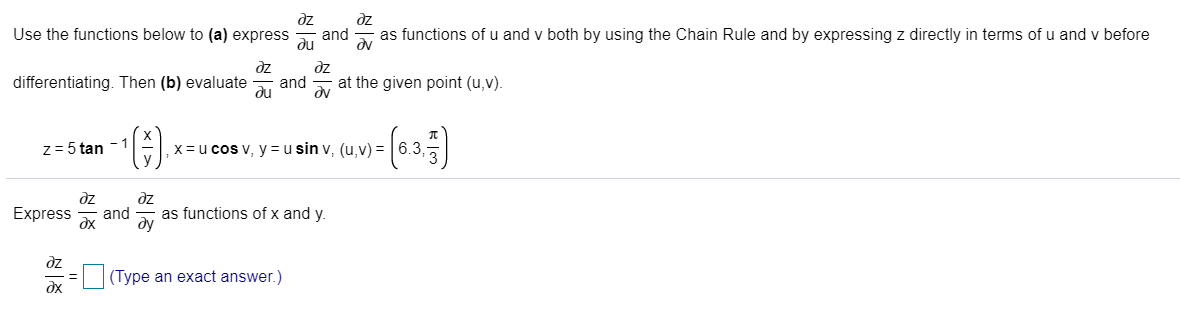 Solved dz OZ Use the functions below to (a) express and as | Chegg.com