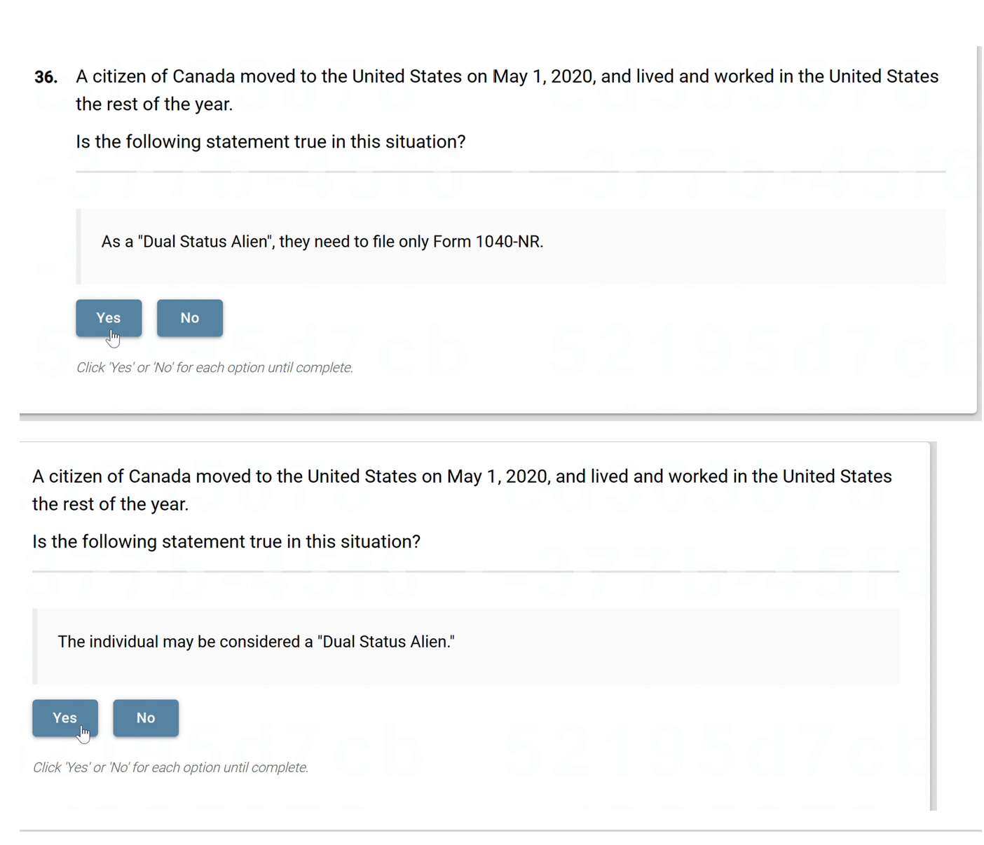 Solved 36. A citizen of Canada moved to the United States on | Chegg.com