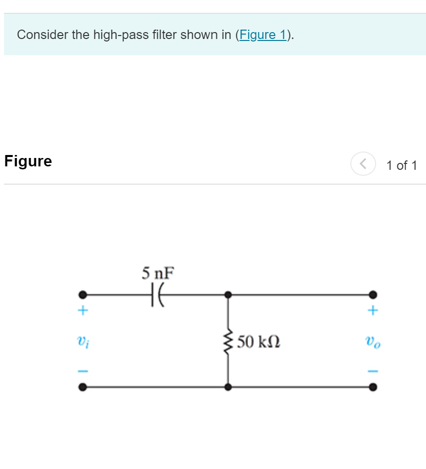 Solved Find the cutoff frequency (in hertz) for the filter.
