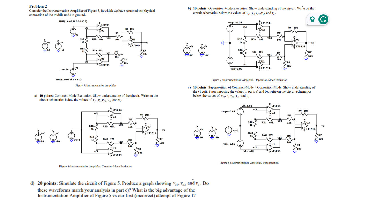 Solved Problem 2 Consider The Instrumentation Amplifier Of | Chegg.com