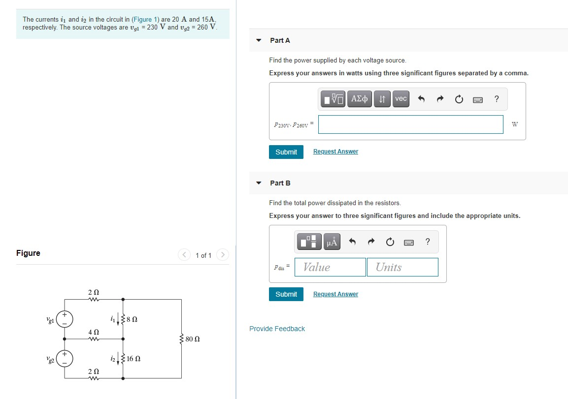 Solved The currents iſ and i2 in the circuit in (Figure 1) | Chegg.com