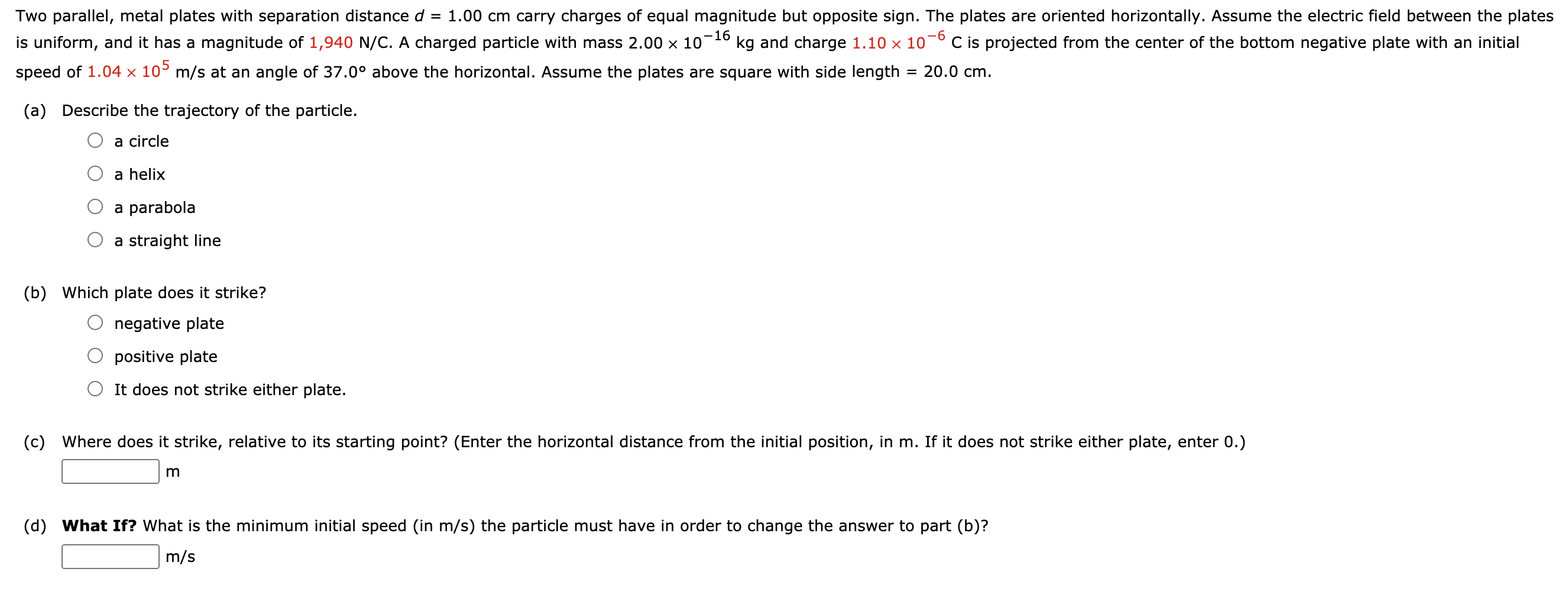 Solved -16 Two parallel, metal plates with separation | Chegg.com