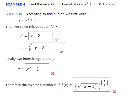 Find The Inverse Function Of F X X3 3 0 X Chegg Com