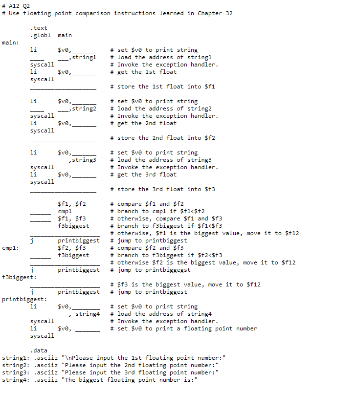 35 Points Complete A12 Q2 Asm Program To Let The Chegg Com