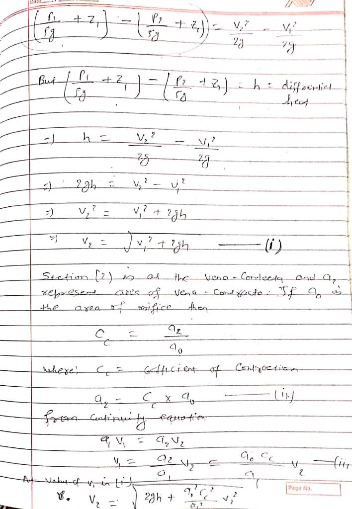 Solved Flow Through an Orifice Objectives: - 1- To determine | Chegg.com