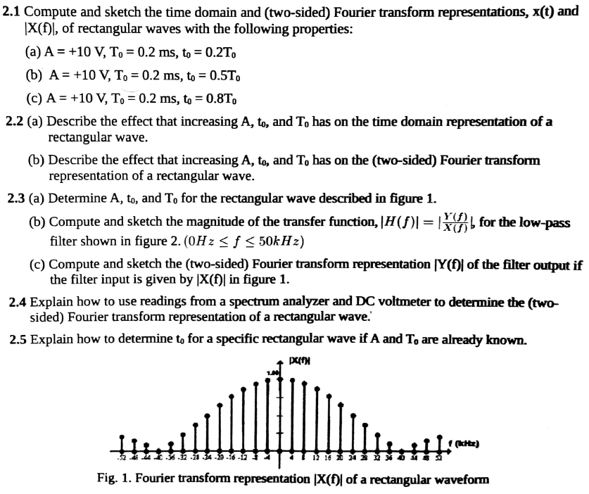 Solved 2.1 Compute and sketch the time domain and | Chegg.com