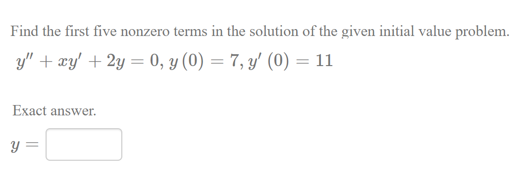 Solved Hello I need some help with my Differential Equations | Chegg.com