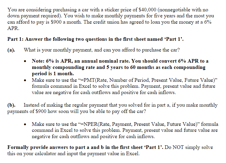 Solved You are considering purchasing a car with a sticker