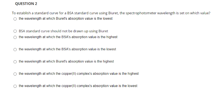 Solved Question 1 Which Protein Standard Curve Would You Use Chegg Com
