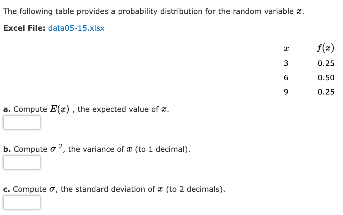 Solved The Following Table Provides A Probability | Chegg.com