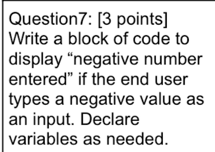 Solved Question7: [3 points] Write a block of code to | Chegg.com