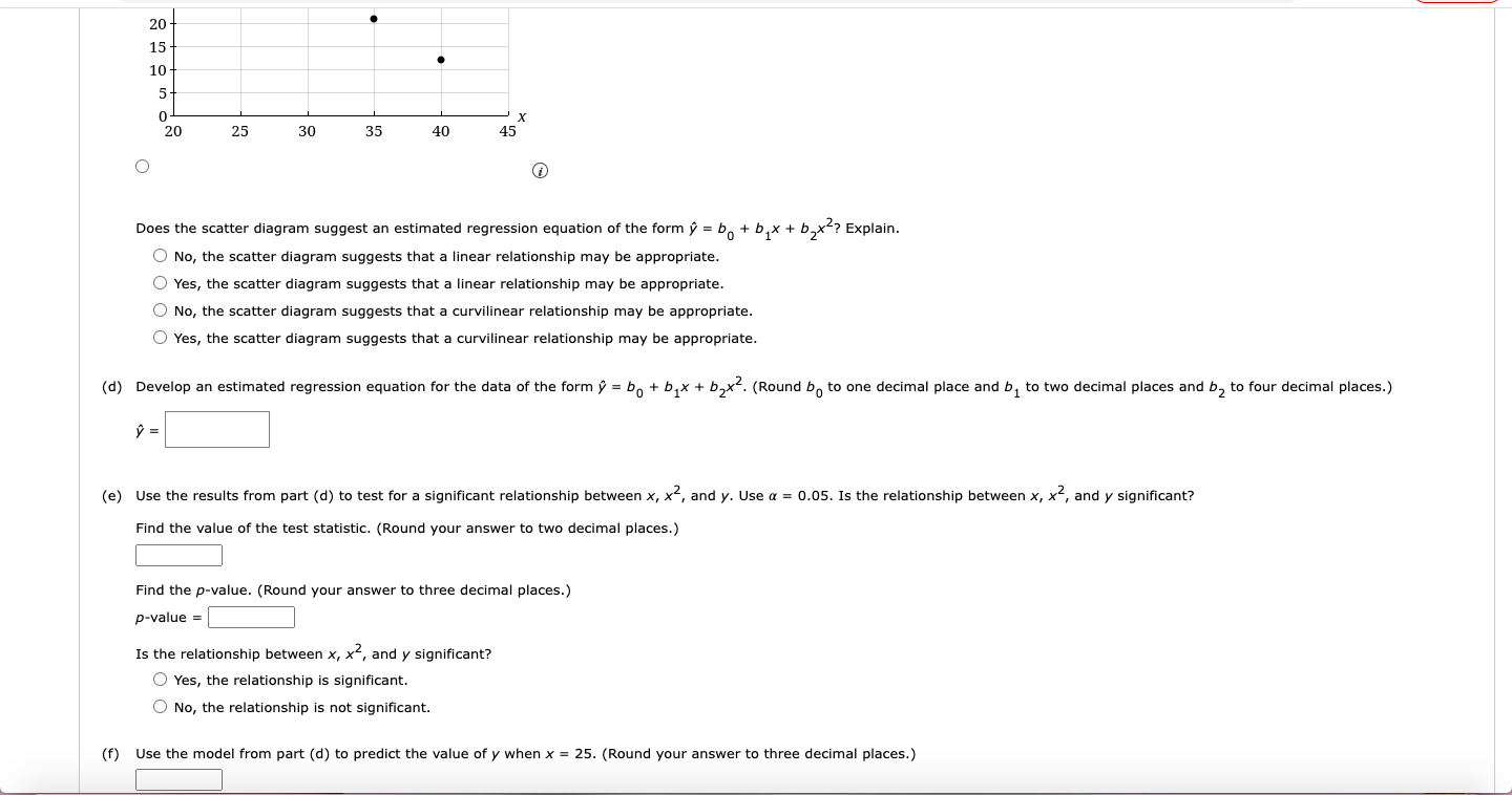 Solved Consider the following data for two variables, x and | Chegg.com