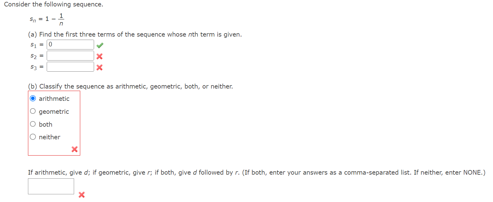 Solved Consider the following sequence. sn=1−n1 (a) Find the | Chegg.com