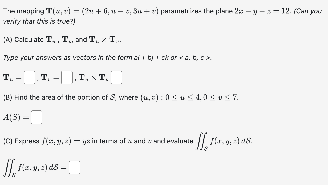 solved-the-mapping-t-u-v-2u-6-u-v-3u-v-parametrizes-the-chegg